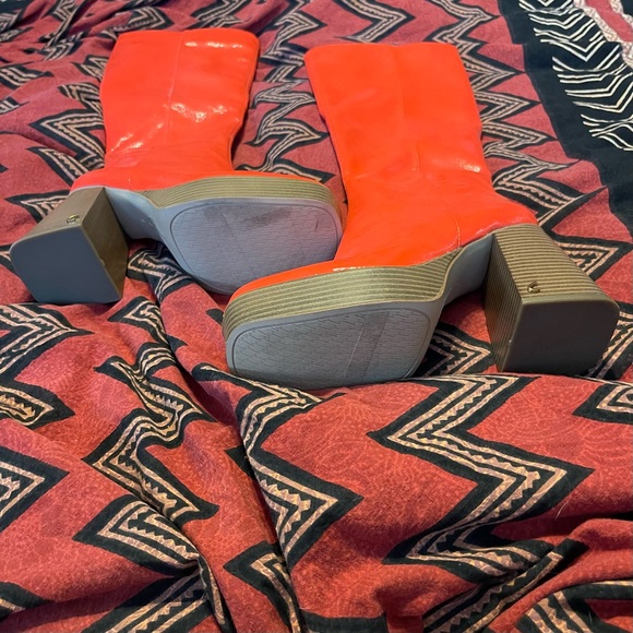 Circus NY by Sam Edelman Sandy Knee High Platform Boots Poppy Haze Orange sz 7 - Picture 10 of 10